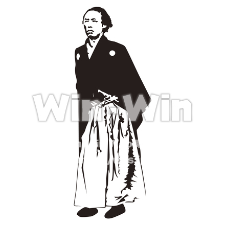 坂本 龍馬のシルエット素材 W-025726