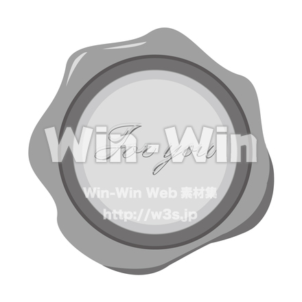 ワックスシール風エンブレムのシルエット素材 W-024359
