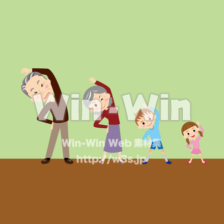 ラジオ体操のCG・イラスト素材 W-025676