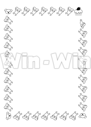 こあらのフレームのシルエット素材 W-024127