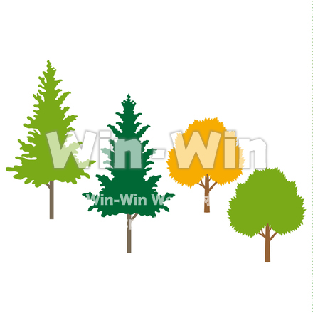 針葉樹と広葉樹のCG・イラスト素材 W-024976