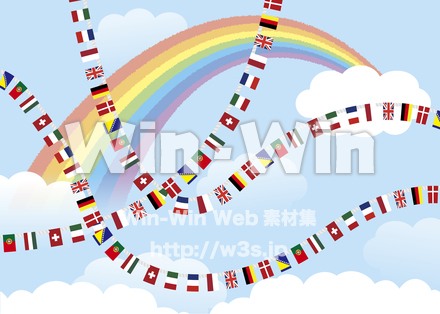 フラグパターン背景（ヨーロッパ編）のCG・イラスト素材 W-024646