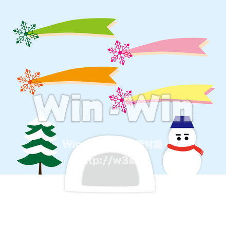 雪あそびのCG・イラスト素材 W-024986