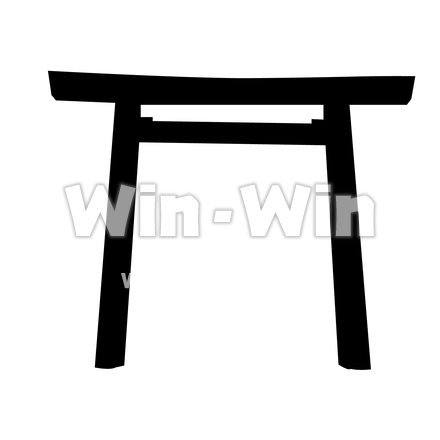 伊勢神宮鳥居のシルエット素材 W-024619