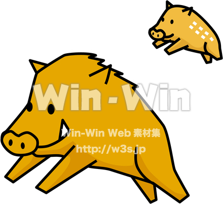イノシシの親子のCG・イラスト素材 W-025160