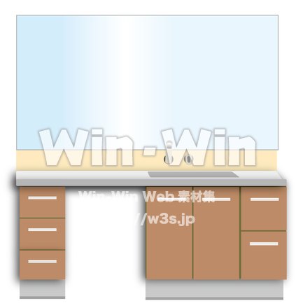 洗面化粧台のCG・イラスト素材 W-025618