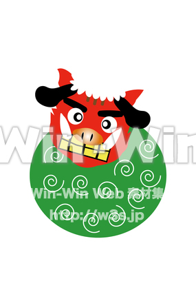 獅子舞猪のCG・イラスト素材 W-025180