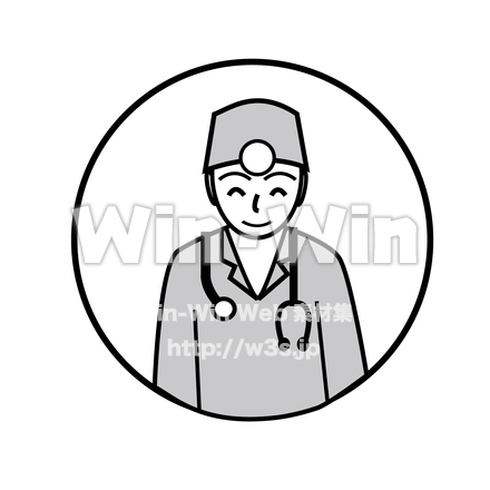 ドクターのシルエット素材 W-024325