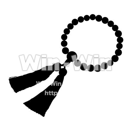 数珠のシルエット素材 W-025997