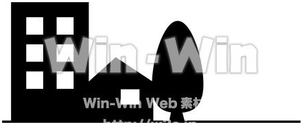 町のシルエットのシルエット素材 W-024252