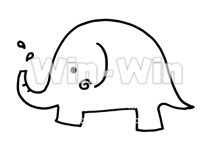 ぞうのシルエット素材 W-025504
