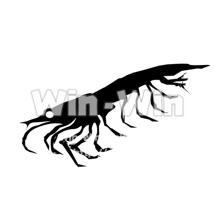 エビのシルエットのシルエット素材 W-025954