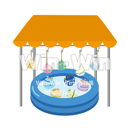 ヨーヨーの屋台イラストのCG・イラスト素材 W-024512