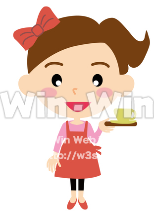 カフェの店員さんのCG・イラスト素材 W-024194