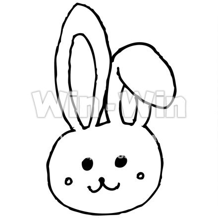 うさぎのシルエット素材 W-025792