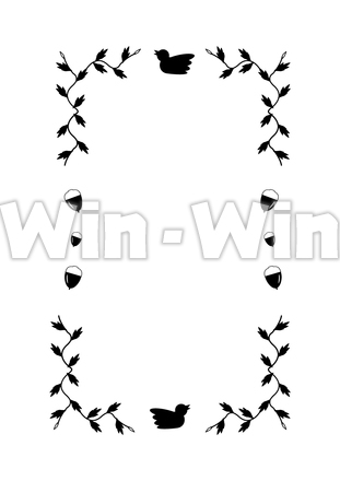 森のイメージフレームのシルエット素材 W-024360