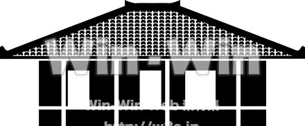 沖縄の家のシルエット素材 W-024077