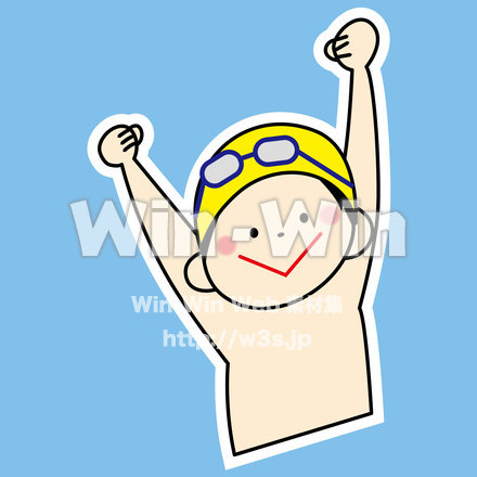 水着の男の子（上半身）のCG・イラスト素材 W-025375