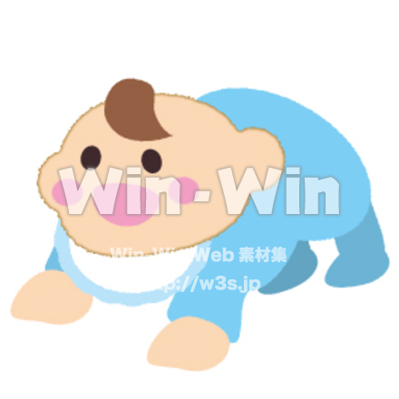 ハイハイする赤ちゃんのCG・イラスト素材 W-025519