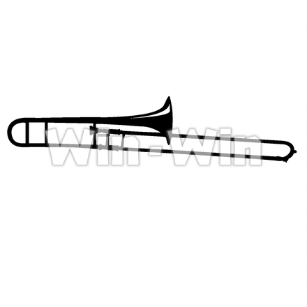 トロンボーンのシルエット素材 W-024145