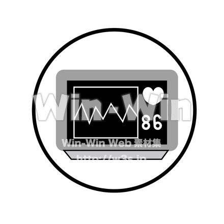 心電図モニターのシルエット素材 W-024326