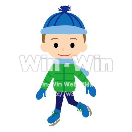 スケートする男子のCG・イラスト素材 W-025139