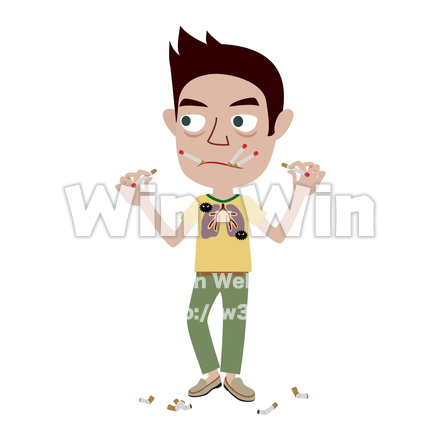 煙草依存症のイラストのCG・イラスト素材 W-025310