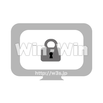 セキュリティのシンボルマークのシルエット素材 W-024117