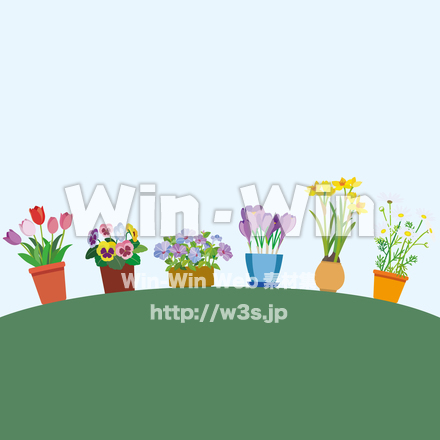 プランターと花のCG・イラスト素材 W-025220