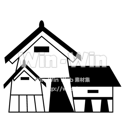 灘の酒蔵のシルエット素材 W-024086