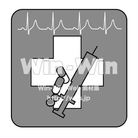 シンボルマーク　医療のシルエット素材 W-024403