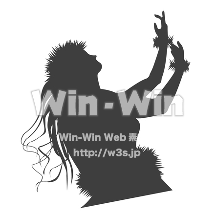 フラのシルエット素材 W-024306
