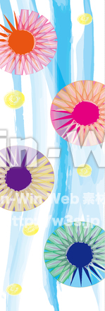 夏のドロップのしおりのCG・イラスト素材 W-025480