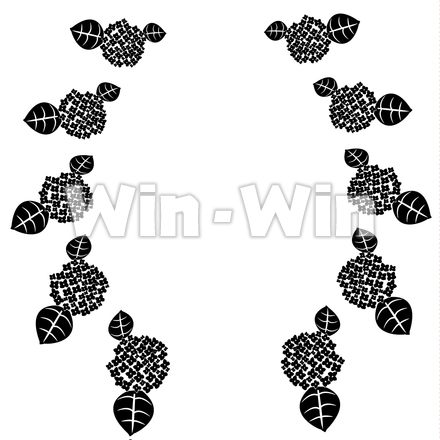 紫陽花のシルエット素材 W-025809