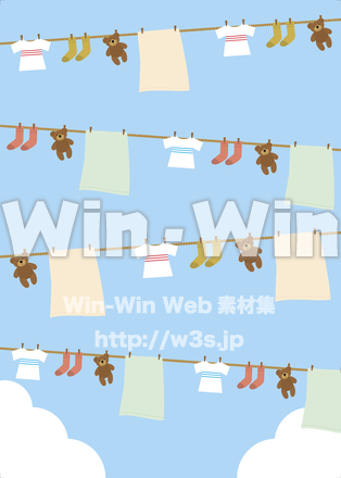 背景 - 洗濯物のCG・イラスト素材 W-024632