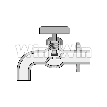蛇口の断面のシルエット素材 W-024167