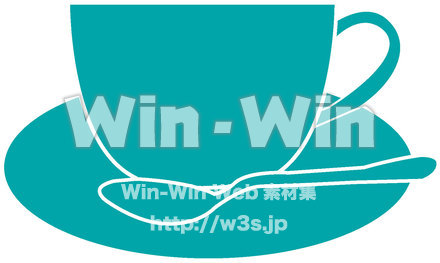 カップ＆ソーサースプーン付きのCG・イラスト素材 W-024231