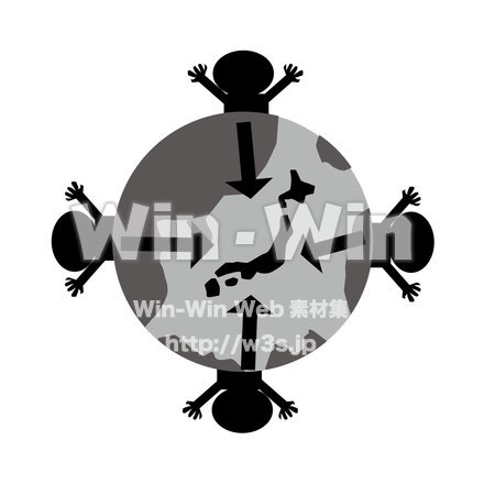 外国人材のシルエット素材 W-025994