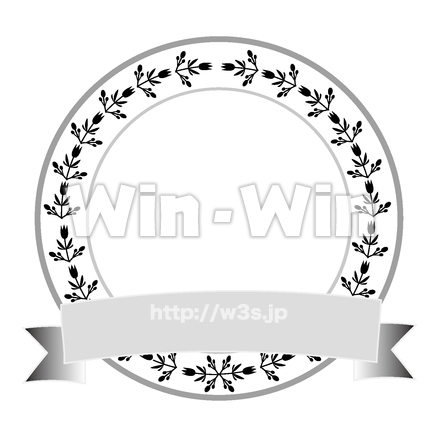 エンブレム・ラベルフレームのシルエット素材 W-024812
