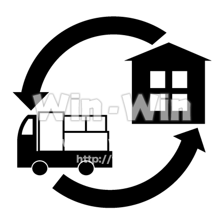 シンボルマーク　引っ越し　のシルエット素材 W-025018