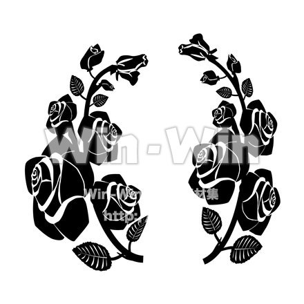 バラブラシのシルエット素材 W-025989