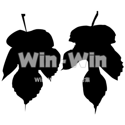 桑の葉のシルエット素材 W-024576