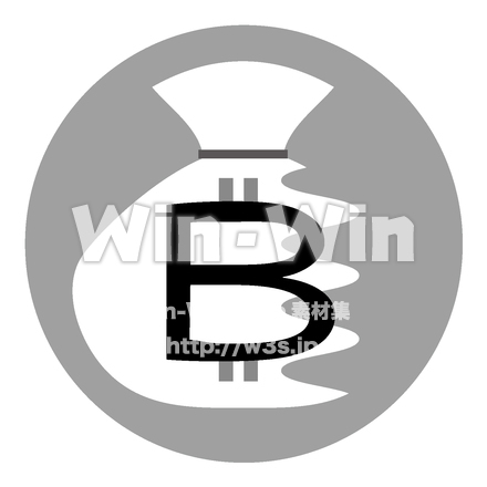 シンボルマーク「仮想通貨」のシルエット素材 W-024583