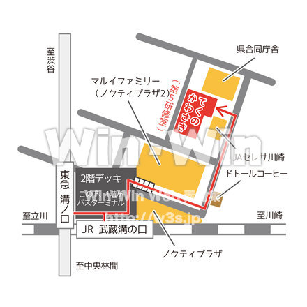 溝の口周辺地図のCG・イラスト素材 W-025815