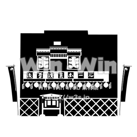 演芸ホールのシルエット素材 W-025366