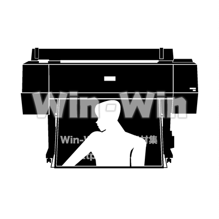 大型プリンタのシルエット素材 W-024232