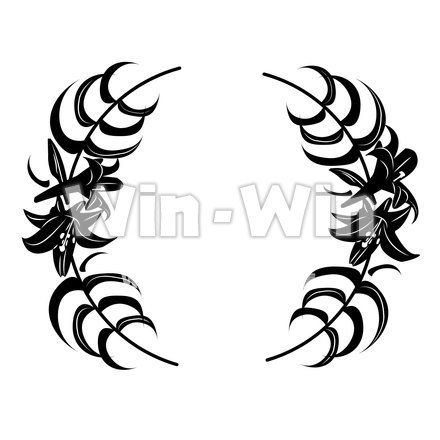 ユリのシルエット素材 W-025917