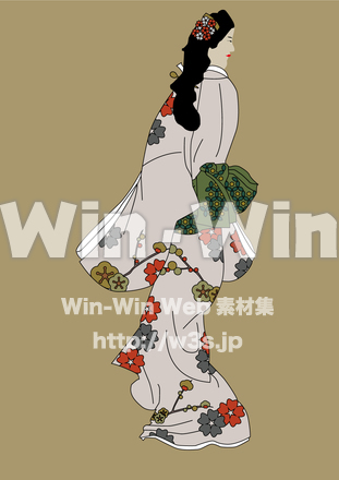 見返り美人図のCG・イラスト素材 W-025167