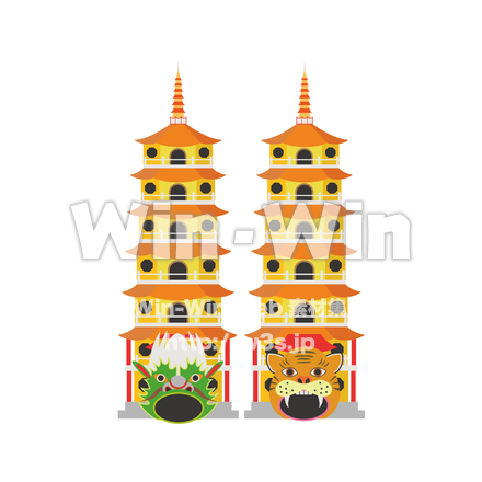 龍虎塔のCG・イラスト素材 W-025001