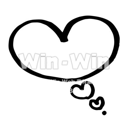 ハート吹出しのシルエット素材 W-025929